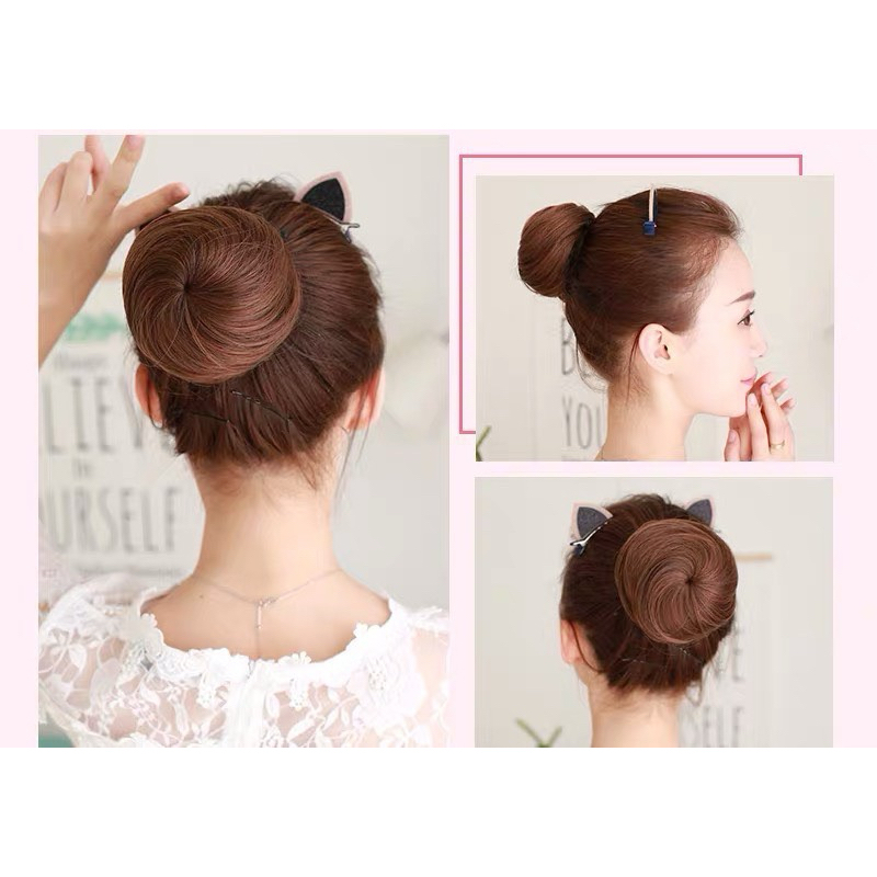 [XẢ HÀNG SALE MẠNH] BÚI TRÒN TÓC GIẢ HÀNG TƠ CAO CẤP