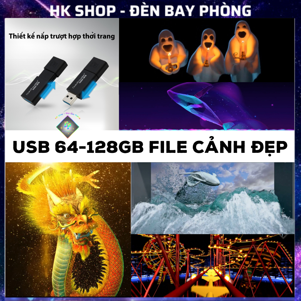 USB 64b -128gb đi cảnh cho máy chiếu 3D, 4D , tàu lượn siêu tốc , lạc chốn thần tiên