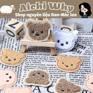 Hình trang trí handmade gấu thêu - Hình gấu dán khăn