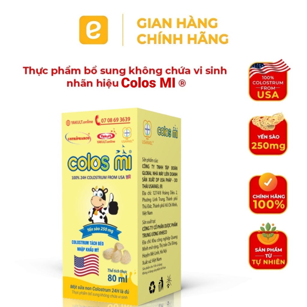 Thực phẩm bổ sung không chứa vi sinh nhãn hiệu Colos MI® Vàng | Shopee ...