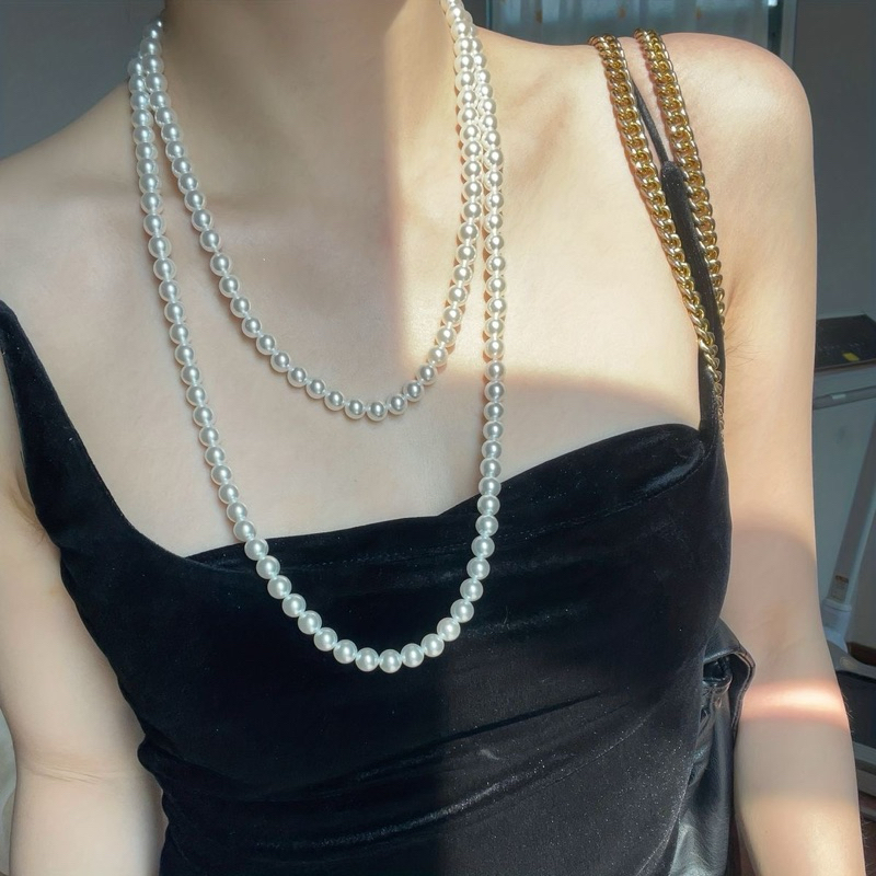 Vòng cổ ngọc trai mặc áo dài hoặc phối đa phong cách dáng dài