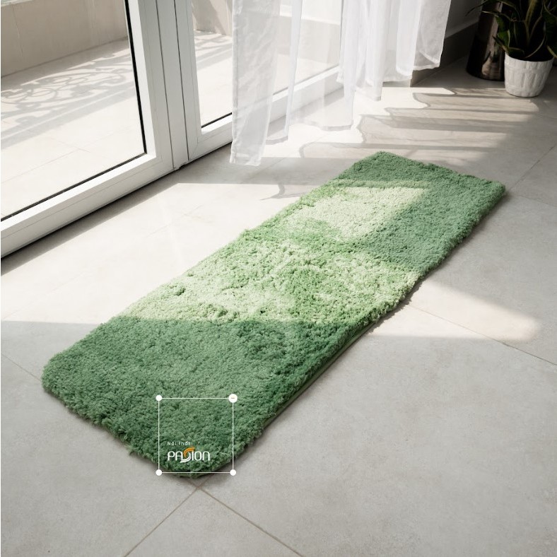 Thảm Lau Chân Cotton Len Dày Đế Cao Su Chống Trượt Trơn Màu Trang Trí Chân Giường, Phòng Khách, Phòng Ngủ