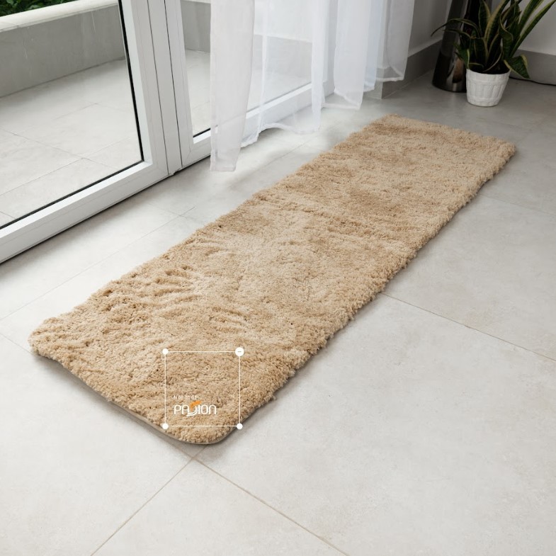 Thảm Lau Chân Cotton Len Dày Đế Cao Su Chống Trượt Trơn Màu Trang Trí Chân Giường, Phòng Khách, Phòng Ngủ