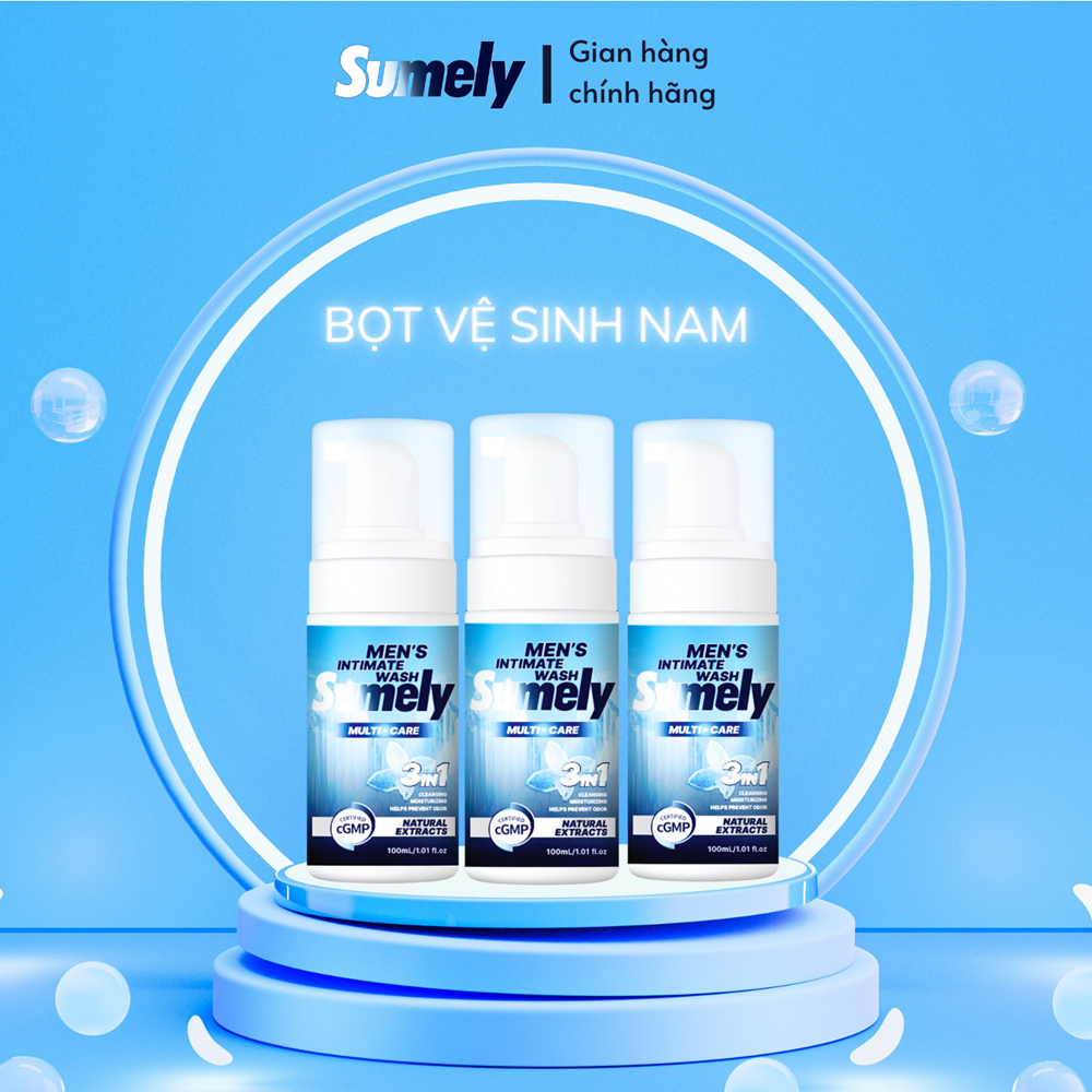 Combo 3 chai bọt vệ sinh nam giới cao cấp Sumely tạo bọt 100 ml làm sạch vùng kín