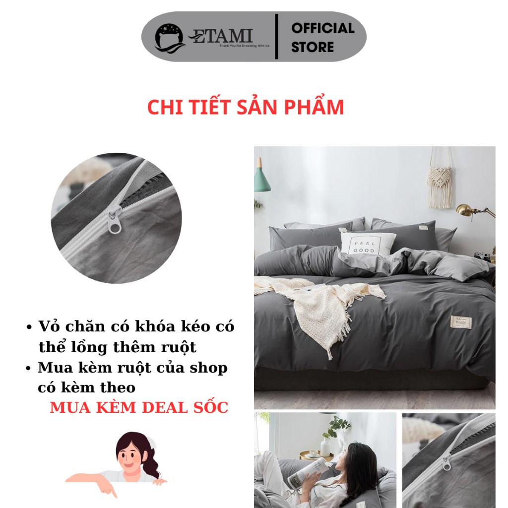 Ảnh Bộ Chăn Ga Gối Cotton Tici ETAMI Bedding Drap Giường Đủ Kích Thước ( Không Kèm Ruột ) 4