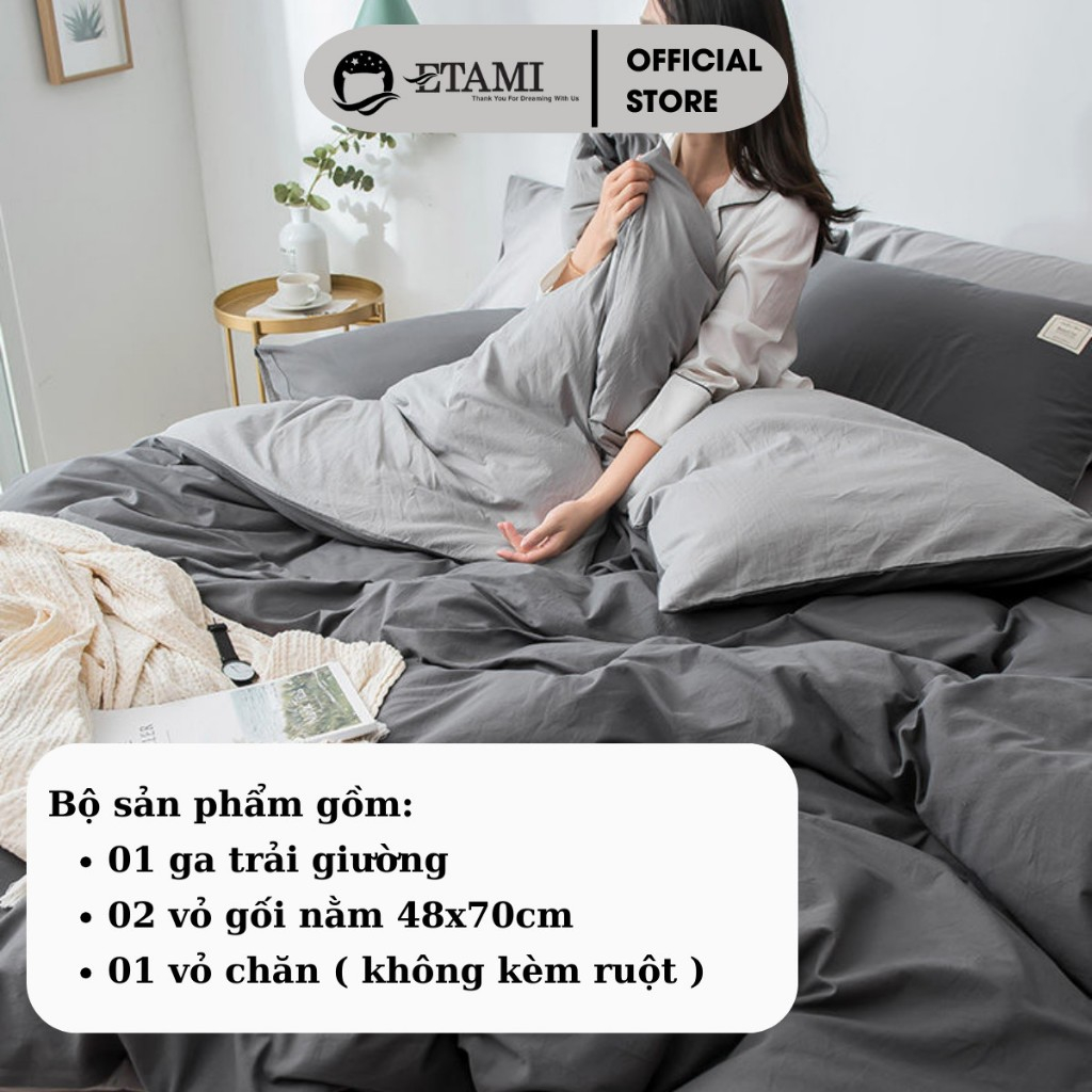 Ảnh Bộ Chăn Ga Gối Cotton Tici ETAMI Bedding Drap Giường Đủ Kích Thước ( Không Kèm Ruột ) 2