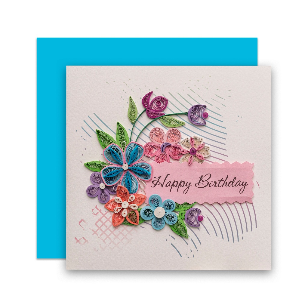Product image Thiệp Handmade, Thiệp Giấy Xoắn (Quilling Cards) - Thiệp Sinh Nhật, Tình Yêu, Chúc Mừng - Birthday 15x15cm
