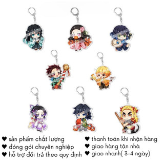 Móc Khóa Kimetsu no Yaiba Anime Demon Slayer Cute Đôi Gắn Balo Xe Máy PK04