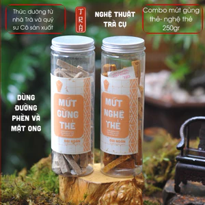 combo mứt gừng thẻ và nghệ thẻ 250gr hủ pet cao cấp