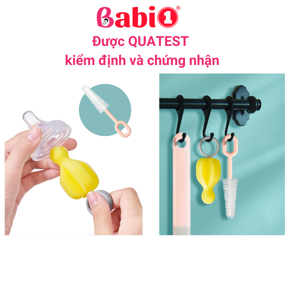 Cọ Rửa Bình Sữa BABIONE Cọ Rửa Làm Sạch Núm Ti Cọ Bình Sữa Cho Bé Chính Hãng