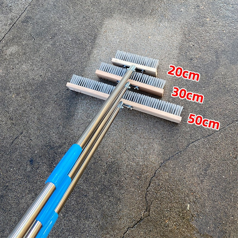 (LOẠI 1)Chổi Sắt Chà Rêu Tay Cầm Inox Dài 130cm Chà Sân Vườn Vệ Sinh ...
