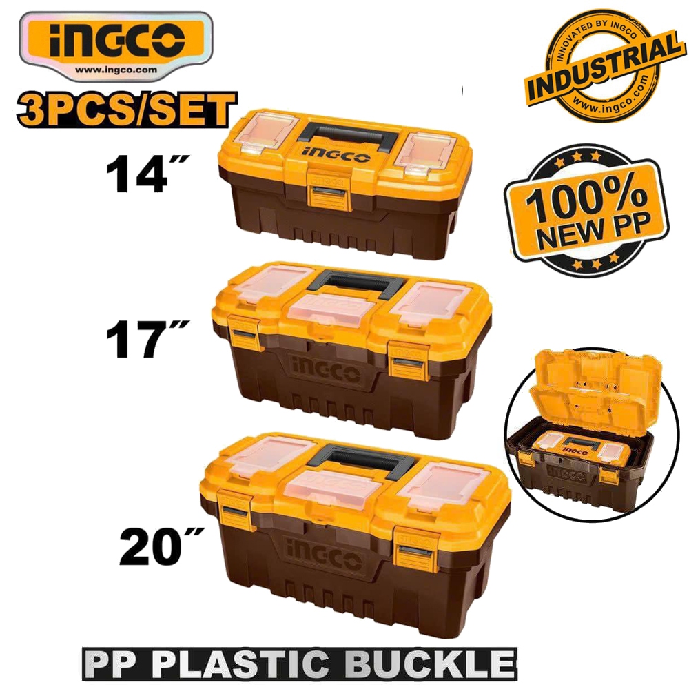 Ingco 3 Plastic Tool Boxes Set PBXK0302