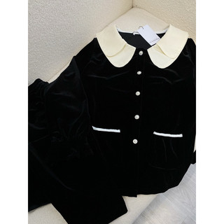 𝗛𝗮̀𝗻𝗴 𝗰𝗵𝗶́𝗻𝗵 𝗵𝗮̃𝗻𝗴 Bộ Đồ Ngủ mặc nhà Pyjama nữ Crystal  nhung dày mịn form rộng cao cấp cổ lá hoa - O.N WORKSHOP