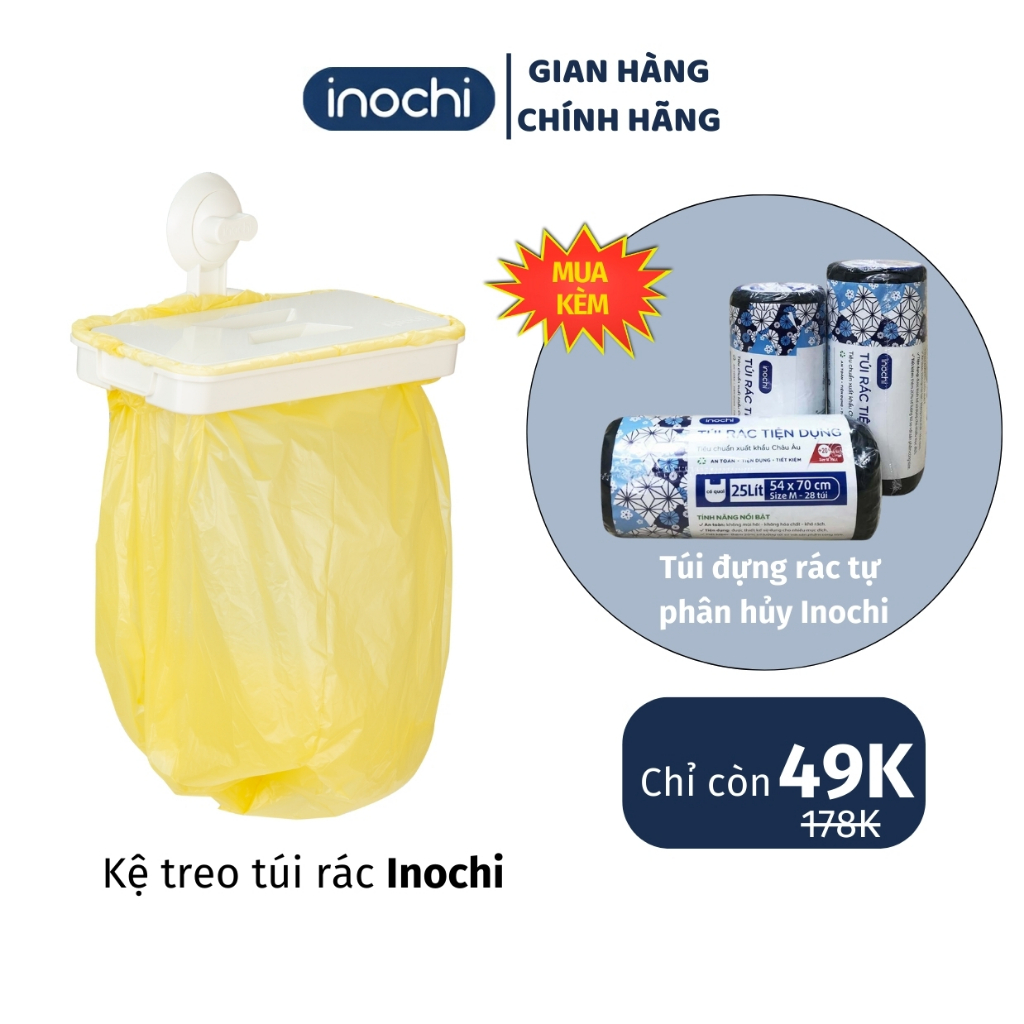 Kệ treo túi rác Inochi cao cấp kệ treo thùng đựng rác treo bếp dán ...