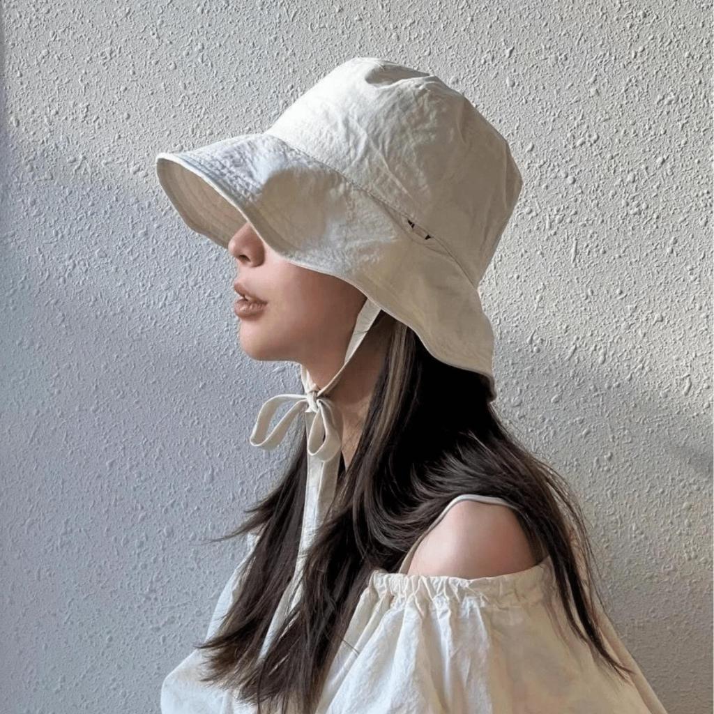 Mũ nón Bucket Dây Nơ Vải Dù Mỏng Nhẹ - Đội nhiều kiểu - Phong Cách Ulzzang - Pastelish