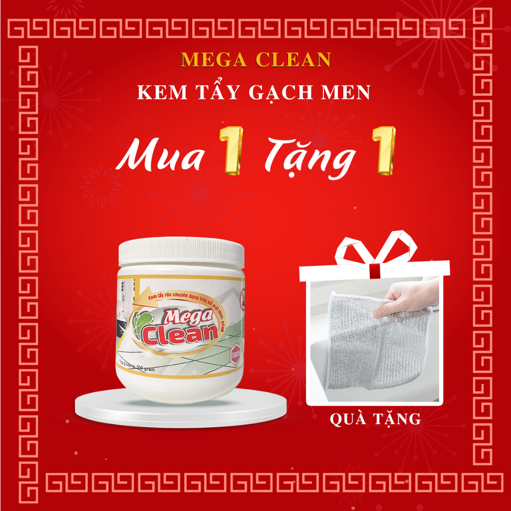 Kem tẩy rửa chuyên dụng Mega Clean 500ml trên bề mặt men, gốm sứ, đá ...