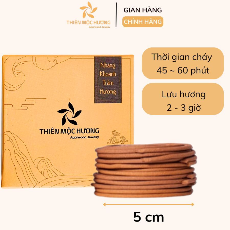 Ảnh Nhang trầm hương sạch, ít khói, trầm hương tự nhiên THIÊN MỘC HƯƠNG hộp 5 khoanh đôi 3
