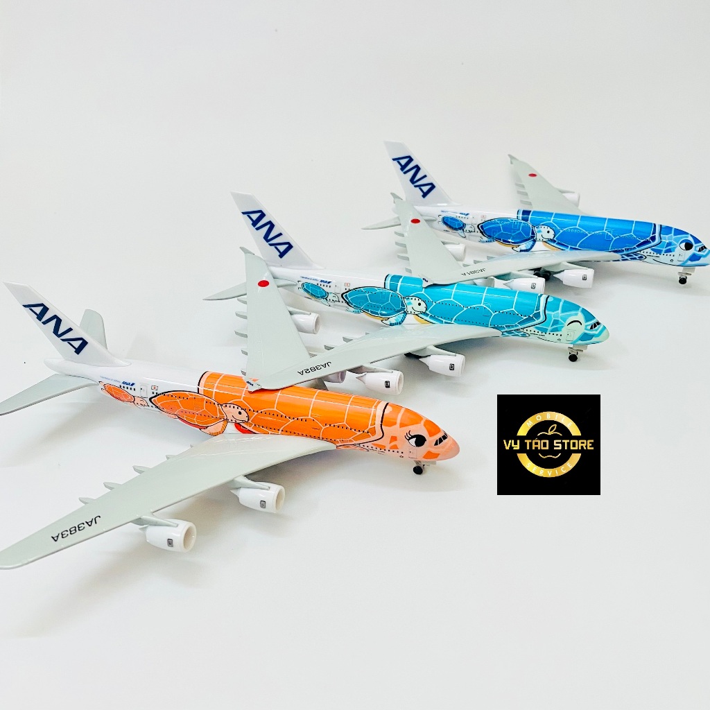 Mô Hình Máy Bay ANA (All Nippon Airways) A380 "Flyning Honu" Rùa Biển Hãng Japan Airlines Cao Cấp