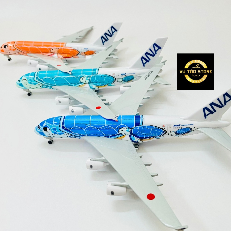 Mô Hình Máy Bay ANA (All Nippon Airways) A380 "Flyning Honu" Rùa Biển Hãng Japan Airlines Cao Cấp