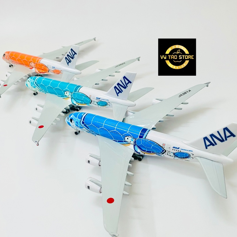 Mô Hình Máy Bay ANA (All Nippon Airways) A380 "Flyning Honu" Rùa Biển Hãng Japan Airlines Cao Cấp