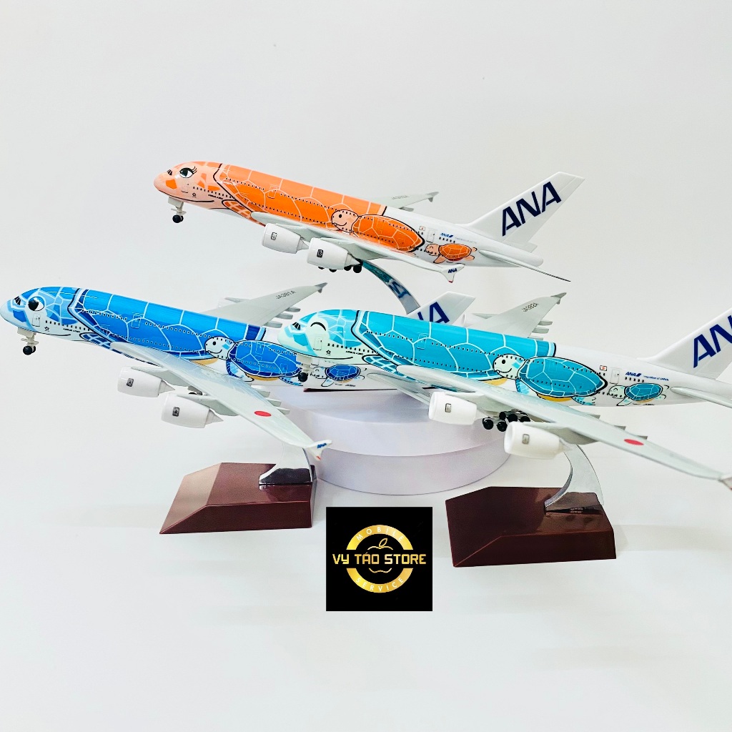 Mô Hình Máy Bay ANA (All Nippon Airways) A380 "Flyning Honu" Rùa Biển Hãng Japan Airlines Cao Cấp