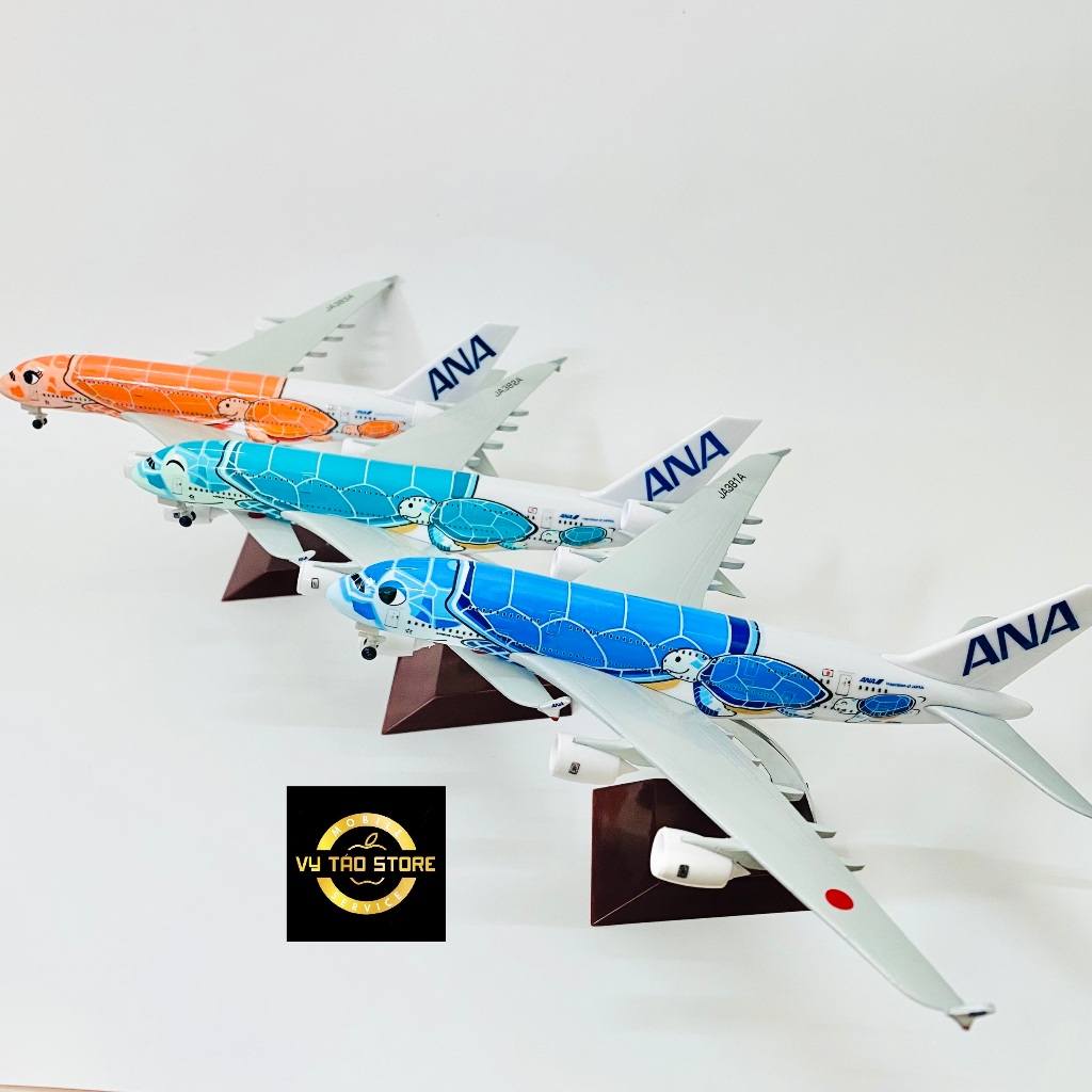 Mô Hình Máy Bay ANA (All Nippon Airways) A380 "Flyning Honu" Rùa Biển Hãng Japan Airlines Cao Cấp