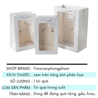 Túi Đựng Quà Trong Suốt Để Hoa Gấu Bông Đồ Dùng Cute Timo GQ30