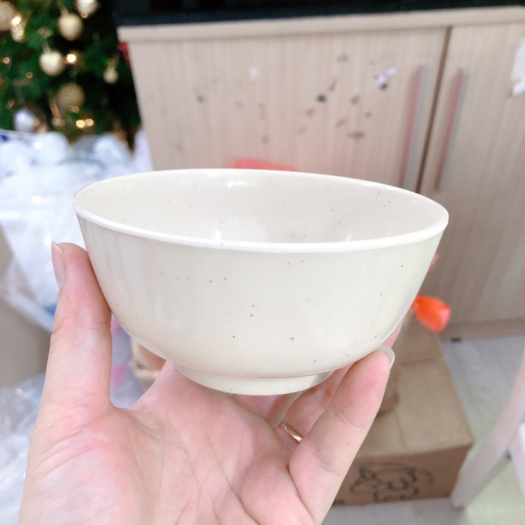 Set 10 chén cơm nhựa kem thước (11 x 5.5) dùng để ăn cơm, ăn lẩu phù hợp cho gia đình, hàng quán....Chén Nhựa melamine
