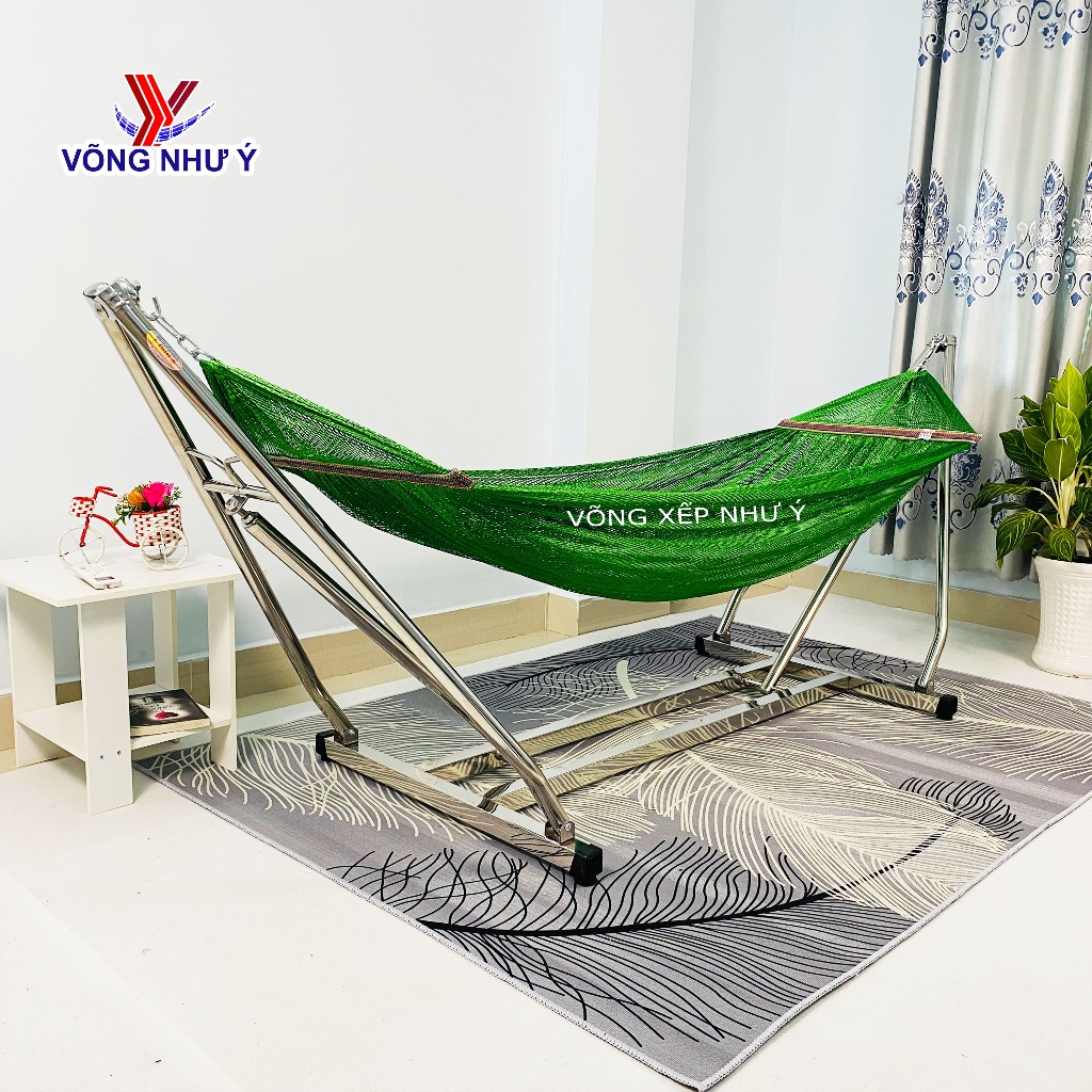 Võng xếp inox vuông 100% khung cao cấp Như Ý dày chắn chắn, võng xếp ...
