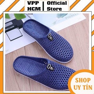 Dép nhựa, dép sục D999 Hoa San nhựa lỗ dẻo cho cả nam và nữ bít mũi đi mưa bảo hộ lao động đủ size lựa chọn