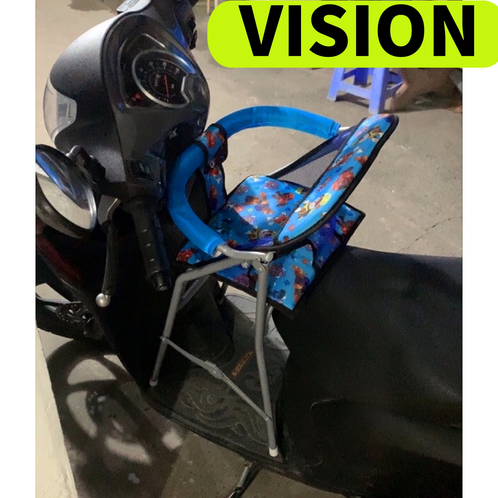 Ghế đi xe vision cho bé , vòng bảo hiểm ,GHẾ GA XẾP SẮT SƠN TĨNH ĐIỆN GẤP GỌN