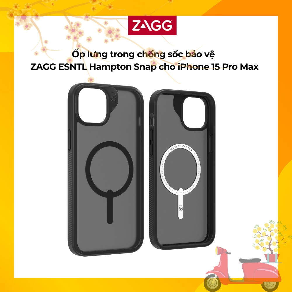 Ốp lưng cao cấp ZAGG cho iPhone 15 Pro Max - Chống sốc, bảo vệ toàn diện - Viền camera cao | BigBuy360 - bigbuy360.vn