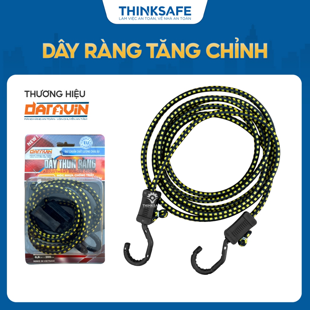 Dây ràng đồ xe máy Daravin dài 2m, 3m, 4m Dây thun ràng tăng chỉnh, dây ...