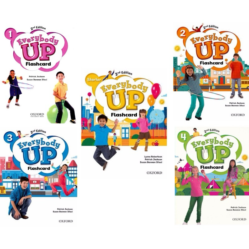 Trọn bộ thẻ học Flashcard Everybody Up Starter,1,2,3,4 size A5 in 2 mặt ...