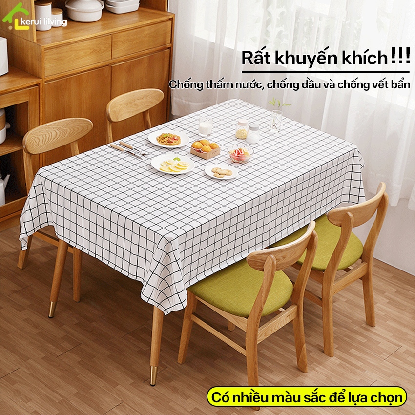 Khăn trải bàn caro LUMERA decor phòng,khăn trải chụp ảnh, thảm picnic, khăn trải dã ngoại chống thấm
