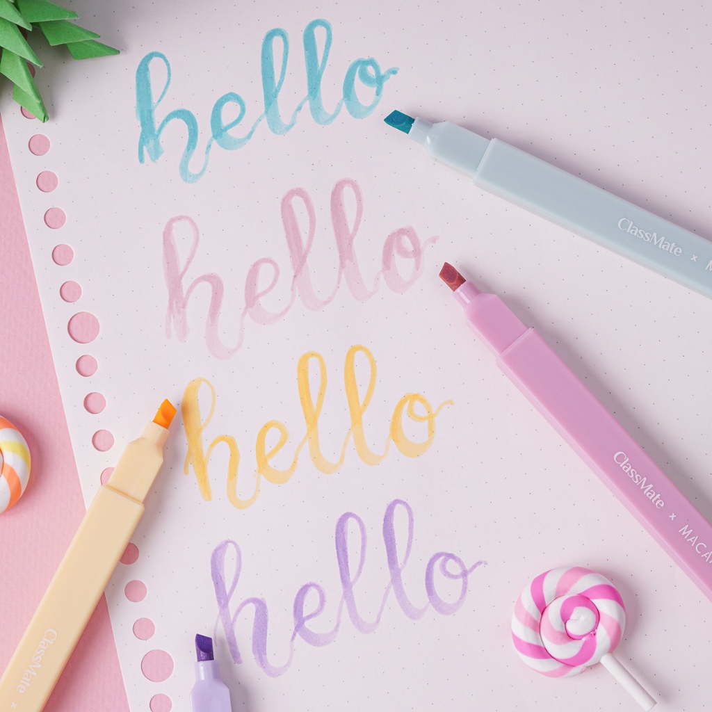 Bút Highlight Classmate Bút Nhớ Đa Năng 2 Đầu Viết Calligraphy, Đầu Bút Siêu Mềm Trang Trí Sổ Vở CL-HL0005S/6S/7S