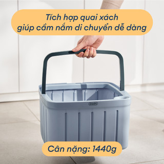 Bộ Cây Lau Nhà Tách Nước Souji: Xoay 360°, Tách Nước Sạch & Bẩn, Chất Liệu Cao Cấp, Nhật Bản
