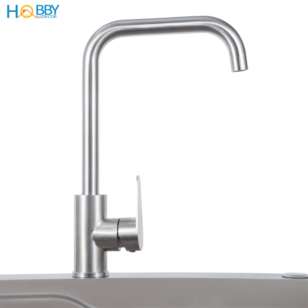 Vòi chậu rửa chén bát nóng lạnh inox 304 cao cấp Hobby home decor CRC1