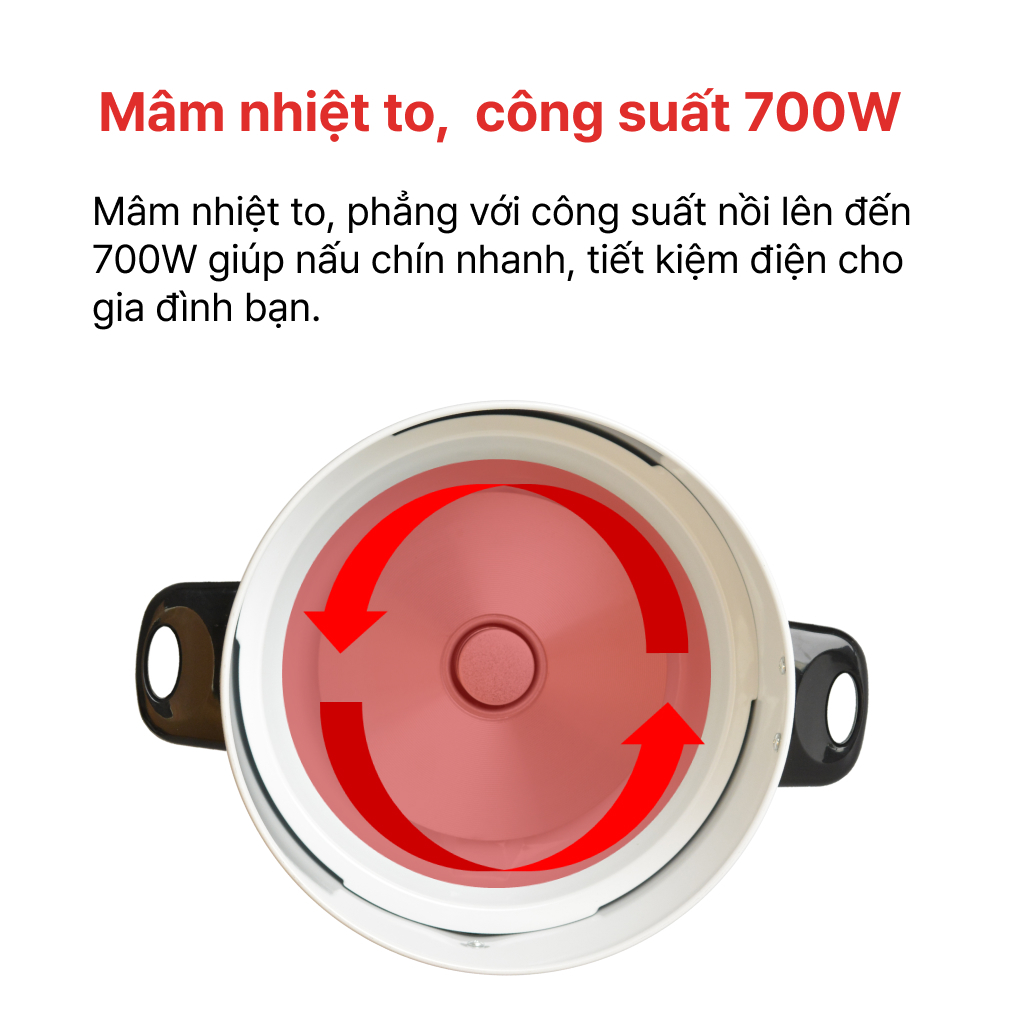 Ảnh Nồi cơm điện nắp rời 1.8L HAPPYCOOK, HCD-180B 2