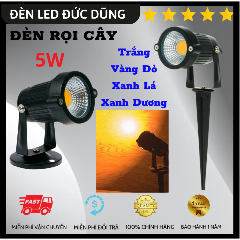 ĐÈN LED RỌI CỎ ĐIỆN COB 5W Sân vườn, đèn rọi gốc cây, đèn trang trí ...