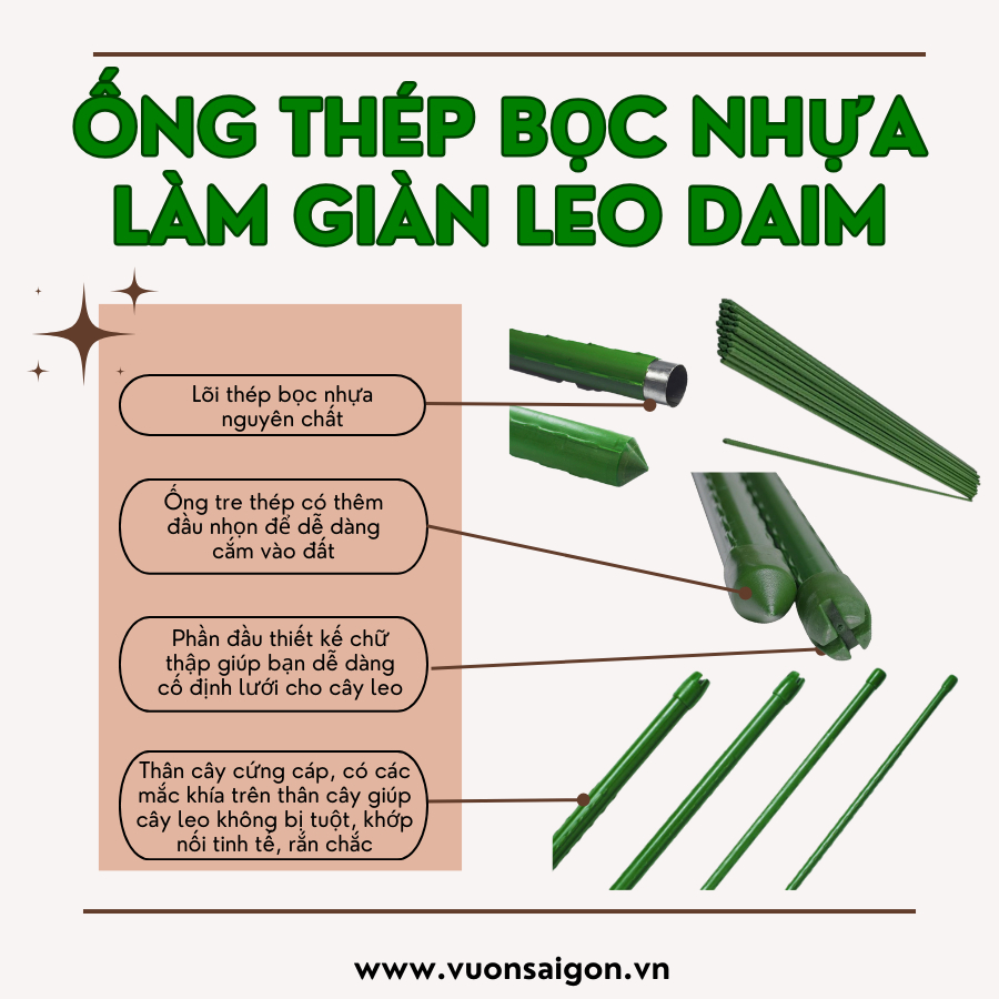 Ống thép bọc nhựa làm giàn leo Daim 8