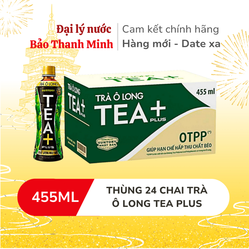 [HOẢ TỐC] Trà Ô Long TEA+ plus 455ml (Thùng 24 chai) (Date xa) | Shopee ...