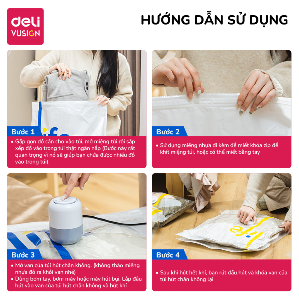 Túi hút chân không đựng quần áo du lịch, túi đựng quần áo chăn màn gấp gọn cho vali đa năng, tiện dụng
