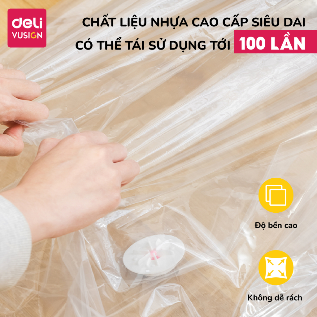 Túi Hút Chân Không quần áo Có Móc Treo Deli Chống Nhăn Đựng Quần Áo Bảo Quản Quần Áo,Áo Dạ,Áo Vét chống nấm mốc, bụi bẩn