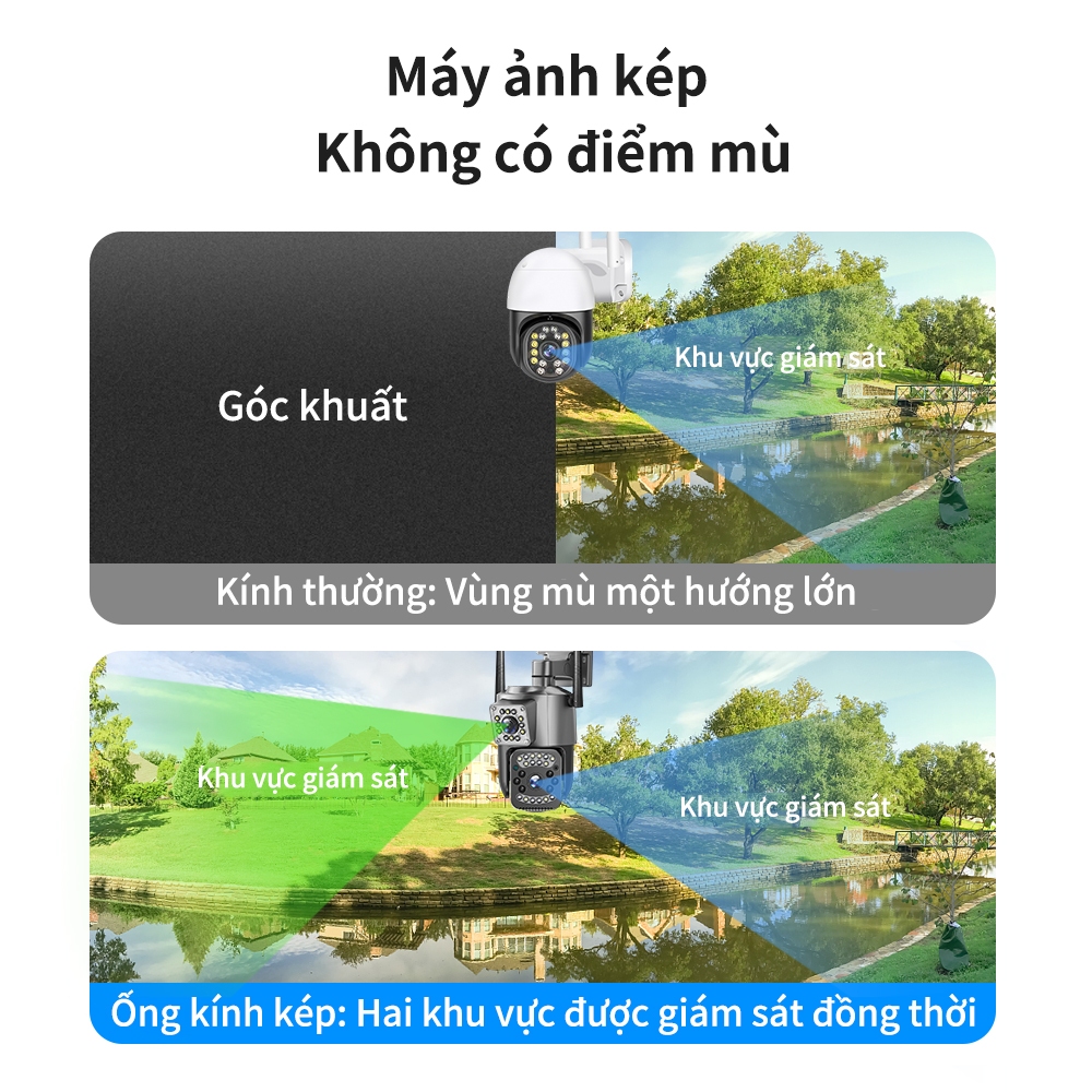 CCTV Camera V380 Max V86 Kết nối WiFi 360 độ Trong nhà và ngoài trời an ninh IP ống kính kép HD Ống kính đôi | BigBuy360 - bigbuy360.vn