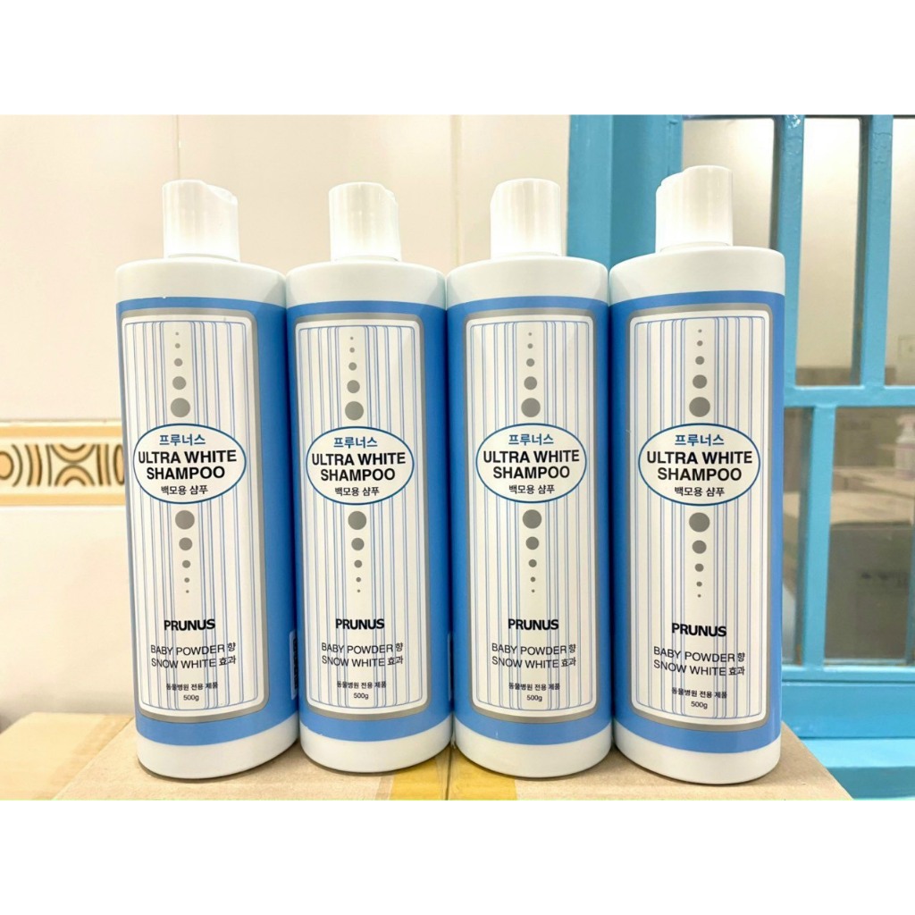[ MẪU MỚI ] Sữa tắm siêu trắng lông cho chó mèo lông trắng Prunus Ultra White Shampoo 500g