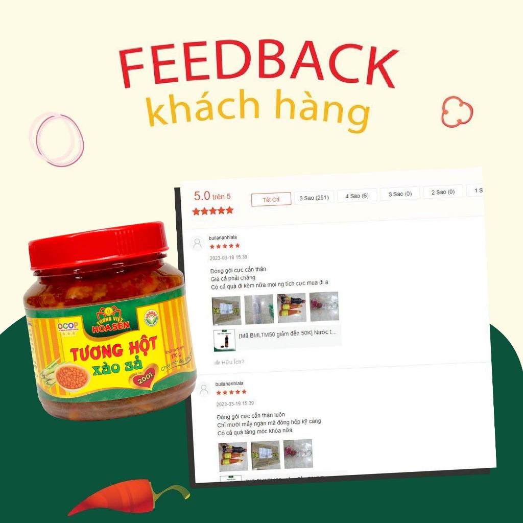 Combo 10 hũ - Tương hột xào sả hủ 170g - Tương Việt Hoa Sen - Đậm đà bắt vị