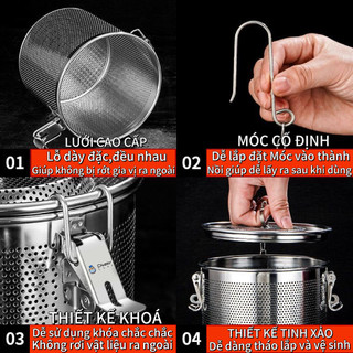 Bộ lọc gia vị inox cao cấp Chubby Chef dùng nấu phở, hầm xương, ngâm trà (đựng khoảng 30-1500g gia vị)
