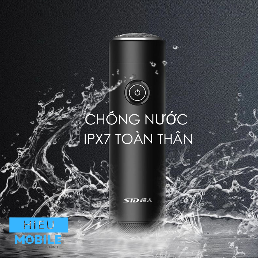 Máy cạo râu SID RS 161 nhỏ gọn bỏ túi du lịch công suất 8W chống nước IPX7 toàn thân dùng pin sạc