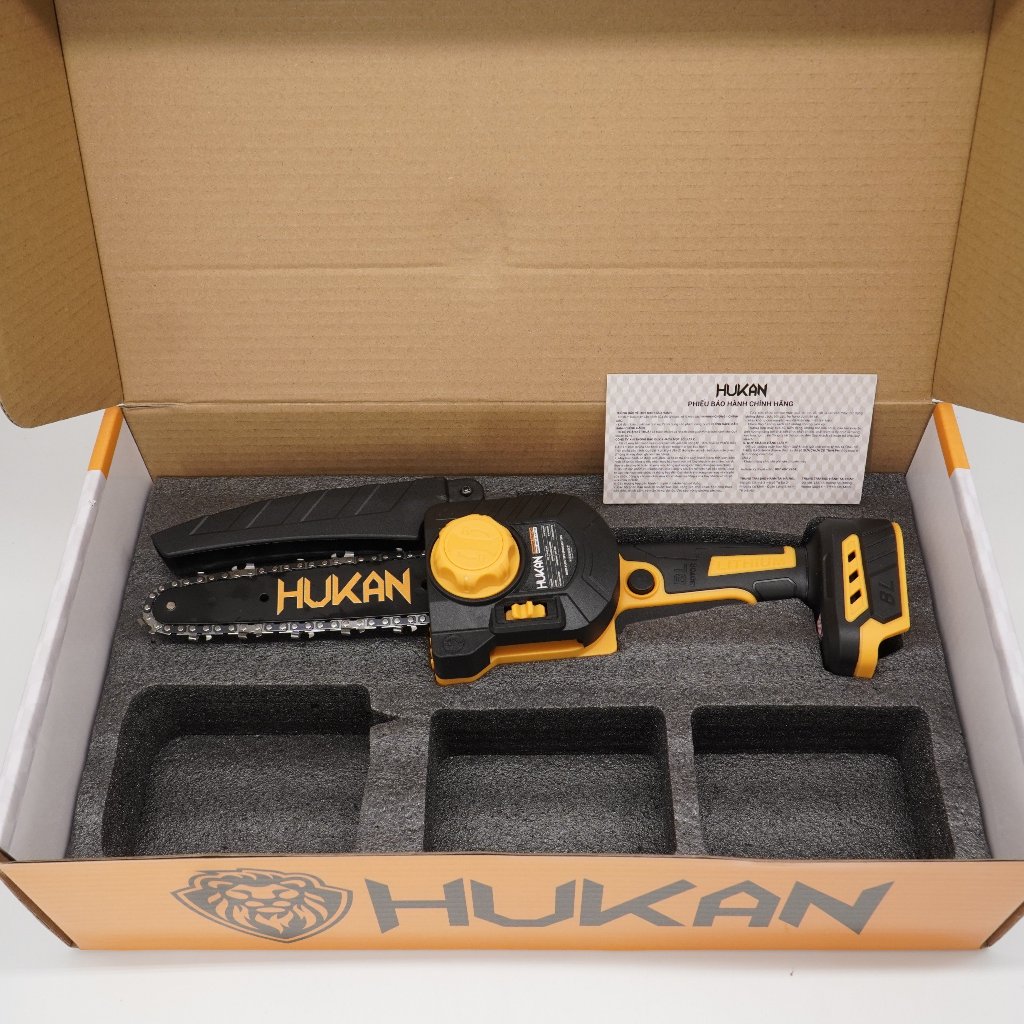 Thân Máy Cưa Xích 6inch HUKAN HM21-G1-CX1106r không chổi than có bình bơm nhớt ( Chưa Pin Sạc )